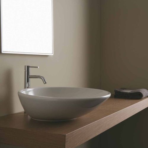 Раковина керамическая Globo Le Pietre LAT50.BI 50 см накладная цвет белый без отверстий под смеситель