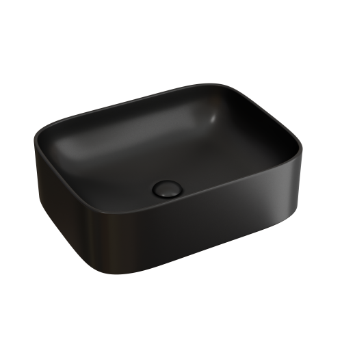 Раковина из сантехнического фарфора Ceramica Nova ELEMENT CN6052MB 50х40 накладная цвет черный без отверстий под смеситель