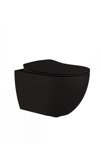 Чаша унитаза подвесная Creavit Free FE320-11SM00E-0000 цвет черный без сиденья душевой смыв