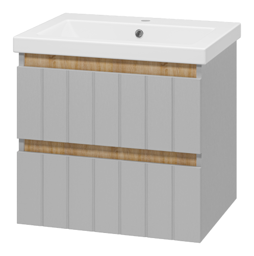 Тумба под раковину Misty Грэй Э-Грэ-09060-011По 60х50 подвесная цвет коричневый/серый