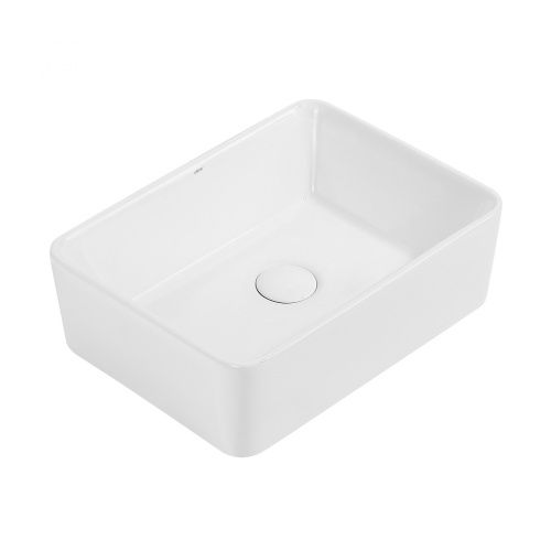 Раковина из сантехнического фаянса Abber RECHTECK AC2212 50х40 накладная цвет белый без отверстий под смеситель