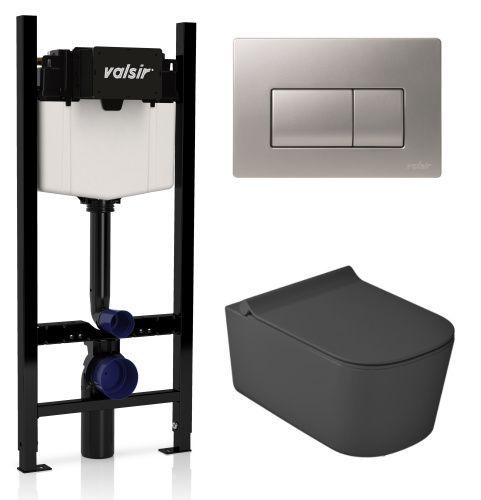 Комплект унитаз с инсталляцией и клавишей смыва Valsir KIT VSCrM 5486NEMT Slim P1