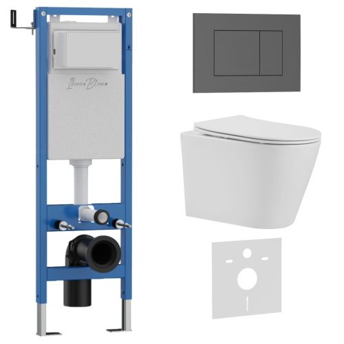 Комплект унитаз с инталляцией и клавишей смыва Iberica Blanca BURGOS ALTO IB.001M.BRA.231.856