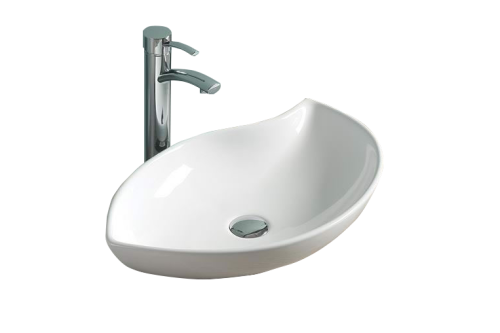 Раковина из сантехнического фаянса Velvex 78261 60х40 накладная цвет белый без отверстий под смеситель