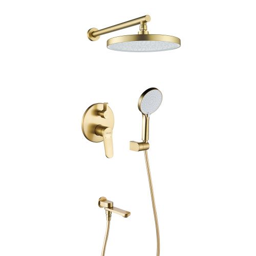Душевая система Shevanik S4335G встраиваемая в стену цвет золото