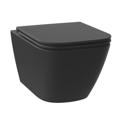 Унитаз подвесной Wellsee Pure BY Wellsee 182604001 черный с сиденьем микролифт безободковый каскадный смыв