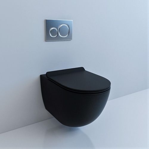Унитаз подвесной Esbano FORTEX ESUPFORTBM черный с сиденьем микролифт безободковый смыв торнадо