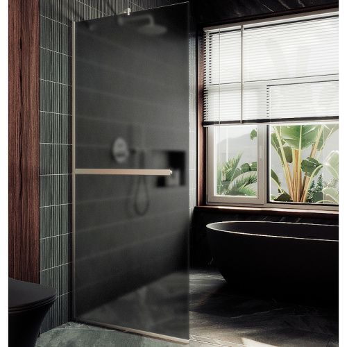 Душевая перегородка Maybah Glass MGD-712-5у 110х195 стекло тонированное профиль хром