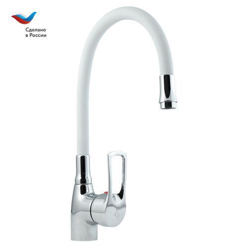 Смеситель для кухни Славен Прораб СЛ-ОД-Ц2Б на мойку белый/хром