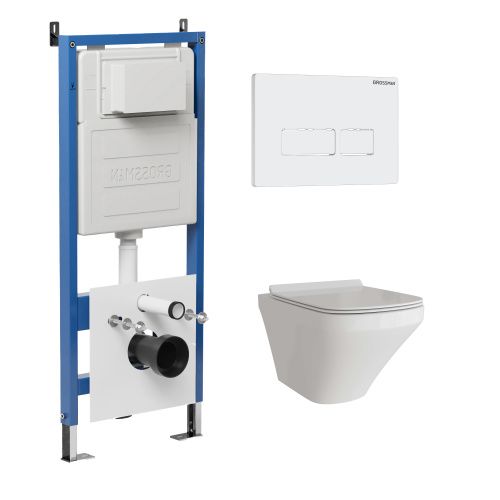Инсталляция + кнопка смыва + унитаз Grossman Pragma 97.4440S.03.000