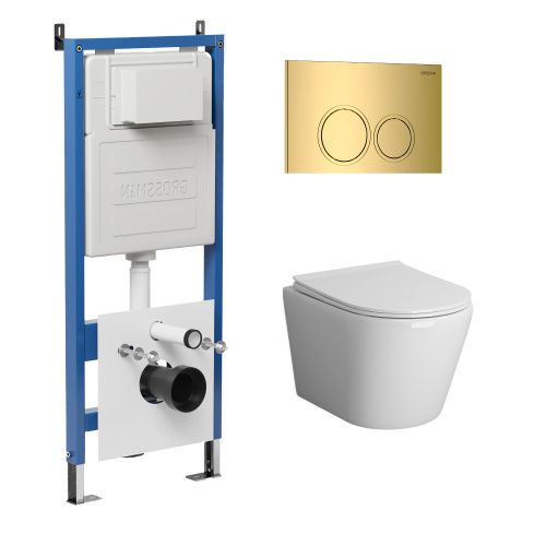 Инсталляция + кнопка смыва + унитаз Grossman Galaxy 97.4478BMS.01.300