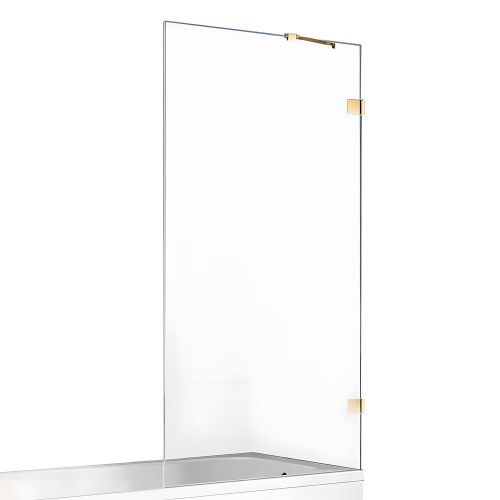 Душевая шторка на ванну New Trendy AVEXA GOLD SHINE EXK-2174 90х150 стекло прозрачное профиль золото ориентация универсальная