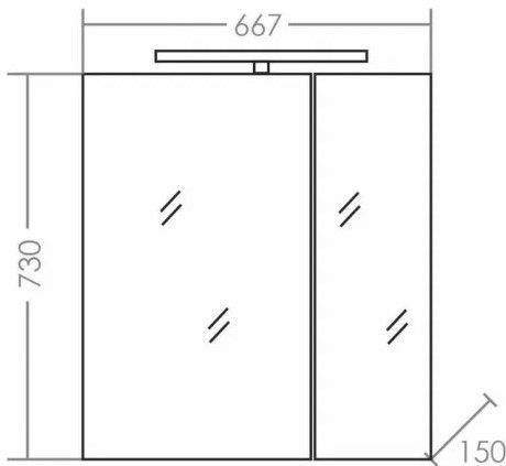 Зеркало-шкаф СанТа Стандарт 113009 70х70 подвесной цвет белый - фото 2