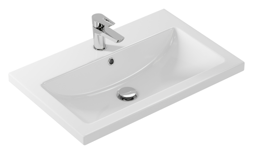 Раковина мебельная керамическая Cersanit Como 70 S-UM-COM70/1-w 70х50 накладная цвет белый 1 отверстие под смеситель