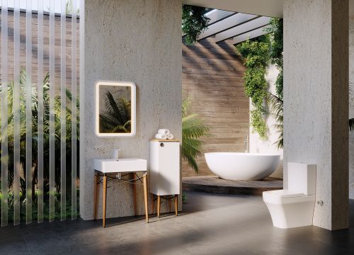 Тумба с раковиной Creavit Legno LG0070.01.KN+NX270 70х50