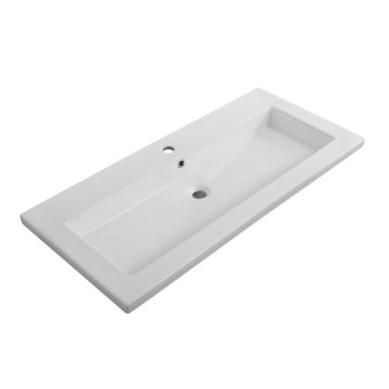 Раковина керамическая Cezares CZR-8070-100 100х50 подвесная цвет белый 1 отверстие под смеситель