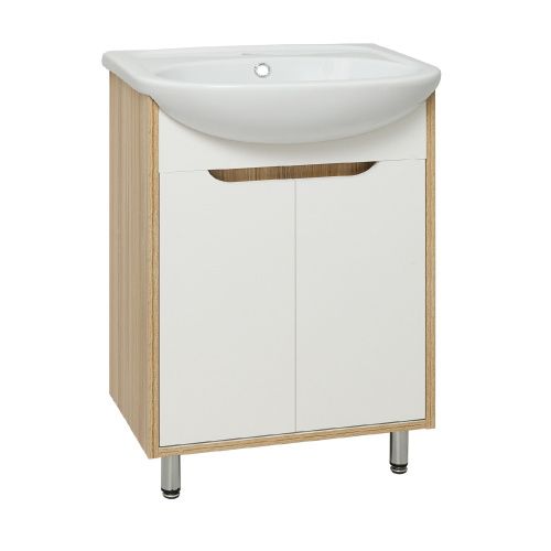 Тумба под раковину Runo ЭКО 00000001144 60х30 напольная цвет белый/бежевый