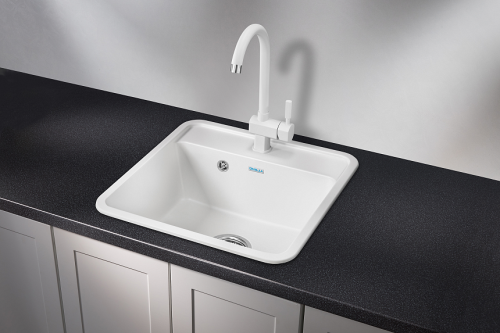 Кухонная мойка Granula Стандарт 5001, БЕЛЫЙ 50х50 цвет белый поверхность матовая