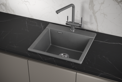 Кухонная мойка Granula 5201, ГРАФИТ 50х50 цвет серый поверхность матовая
