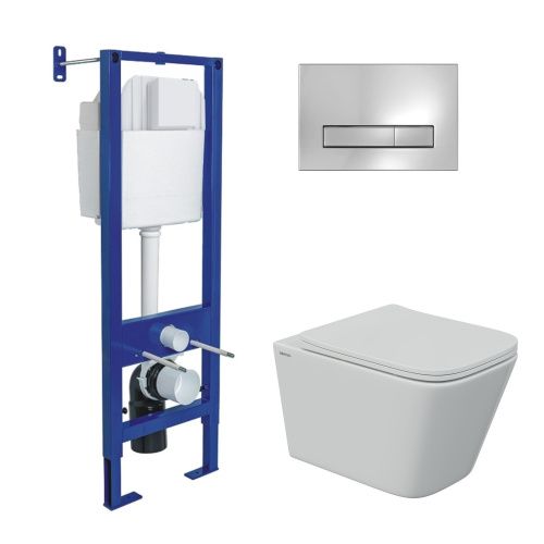 Комплект унитаз с инталляцией и клавишей смыва Berges АТОМ Line 043348