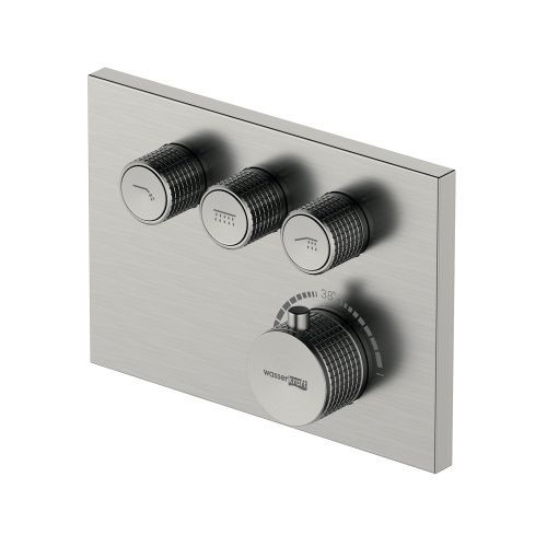 Смеситель для ванны и душа Wasserkraft Wern 4200 4258 Thermo встраиваемый в стену никель с термостатом