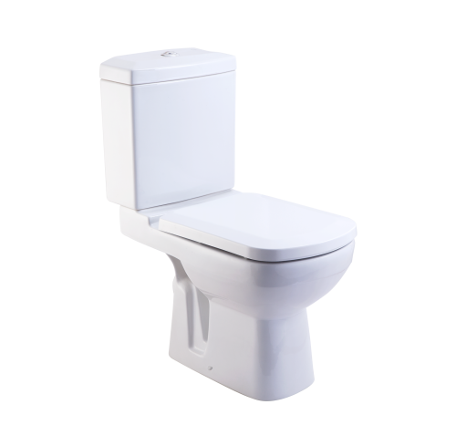 Унитаз-компакт напольный с бачком Kirovit Домино Вн УнБ58 белый с сиденьем микролифт каскадный смыв