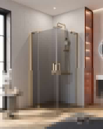 Душевой уголок Cezares SLIDER SLIDER-A-2-90/100-GRIGIO-BORO 90х90 стекло тонированное профиль золото без поддона