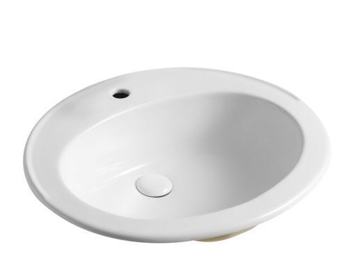 Раковина из сантехнического фаянса Azario AZ-404 60х50 встраиваемая цвет белый 1 отверстие под смеситель