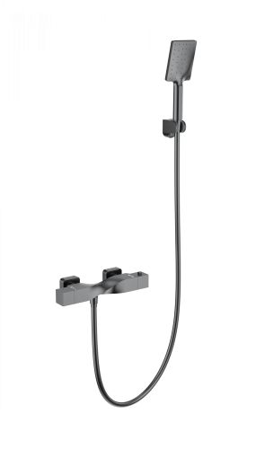 Смеситель для душа Wonzon & Woghand WW-B2025-A-BGG настенный серый с термостатом