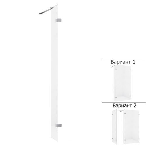 Душевая перегородка New Trendy EVENTA Chrome EXK-4641 45х200 стекло прозрачное профиль хром