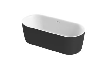 Ванна акриловая Cezares METAURO METAURO-INT-Central-180-80-60-B-W-MATT 180х80 отдельностоящая овальная с каркасом