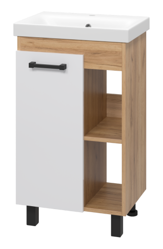 Тумба под раковину Misty Крафт П-Кра-07050-011 50х30 напольная цвет белый/коричневый