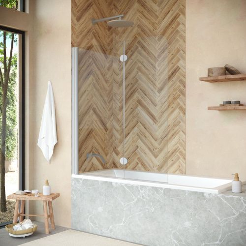 Душевая шторка на ванну Vegas-Glass E2V+E2V NOVO E2V NOVO 120 07 crystalvision L 120х140 стекло прозрачное профиль хром ориентация левая