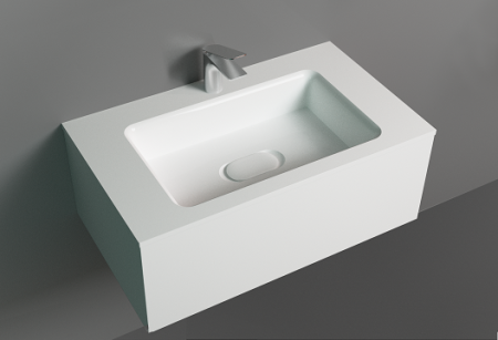 Раковина из искусственного камня Jorno MODUL Mol.08.80/W 80х50 встраиваемая цвет белый - фото 2