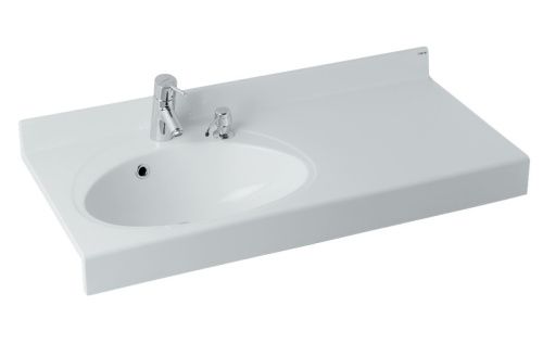 Раковина из искусственного камня Aquaton Отель 1A70073NOT01L 100х50 подвесная цвет белый 1 отверстие под смеситель