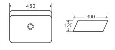 Раковина из сантехнического фаянса CeramaLux 2242 50х40 накладная цвет белый без отверстий под смеситель - фото 2
