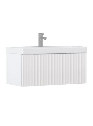 Тумба под раковину Velvex COMPO tp.COM.9696.80.1Y белый глянец 80х40 подвесная цвет белый