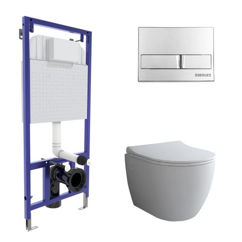 Комплект унитаз с инталляцией и клавишей смыва Berges NOVUM 043205