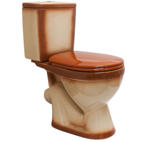 Унитаз-компакт напольный с бачком Rosa Лира Вн УнK10 коричневый с сиденьем каскадный смыв