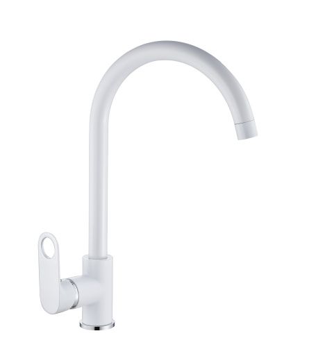 Смеситель для кухни D-Lin D155377-C на мойку белый/хром