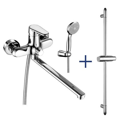 Комплект смеситель + душевой гарнитур LeMark Point LM0379C настенный хром
