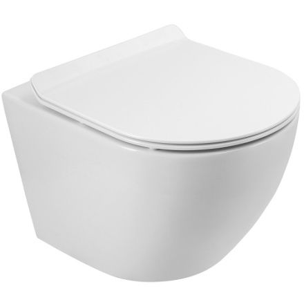 Чаша унитаза подвесная BelBagno SFERA-R BB046CH-TOR цвет белый без сиденья безободковая смыв торнадо