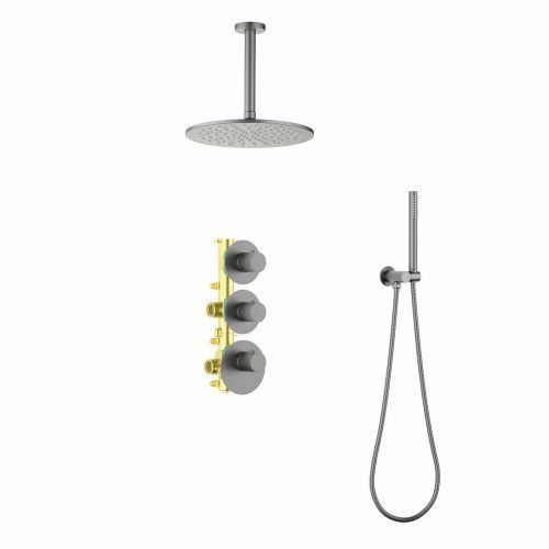 Душевая система Timo Saona SX-2399/18SM встраиваемая в стену цвет серый с термостатом