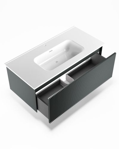 Тумба под раковину La Fenice Terra FNC-01-TER-G-100 100х50 подвесная цвет серый