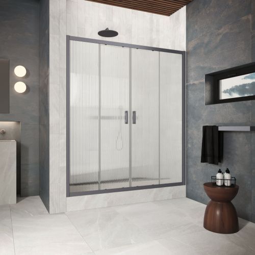 Душевая дверь Vegas-Glass Z2P Protec Z2P Protec 220 06 Moru 220х200 стекло рифленое профиль вороненая сталь