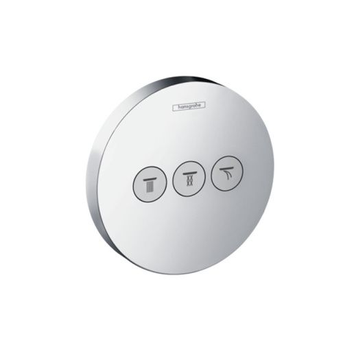 Встраиваемый запорный вентиль с кнопками, на 3 источника Hansgrohe Ecostat 15745000 (внешняя часть)