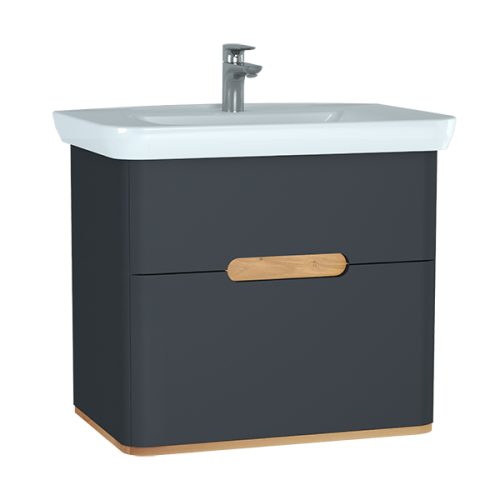 Тумба с раковиной Vitra Sento 60836 80х50 подвесная цвет черный