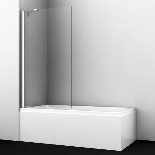 Душевая шторка на ванну Wasserkraft Berkel 48P 48P01-80 Fixed 80х140 стекло прозрачное профиль хром ориентация универсальная