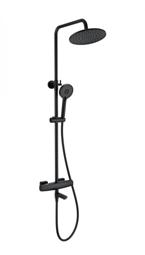 Душевая стойка Wonzon & Woghand Neo WW-B3035-A-MB настенная цвет черный с термостатом