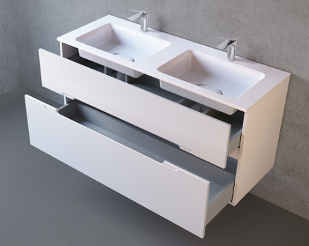 Тумба под раковину Jorno MODUL Mоl.01.122/P/W 120х50 подвесная цвет белый - фото 4